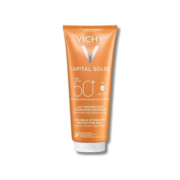 vichy capital soleil  spf50+ lait protecteur hydratant invisible 300 ml