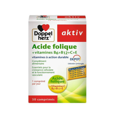 Doppelherz Aktiv Acide Folique + Vitamines B6 + B12 + C + E Doppelherz Aktiv Acide Folique + Vitamines B6 + B12 + C + E