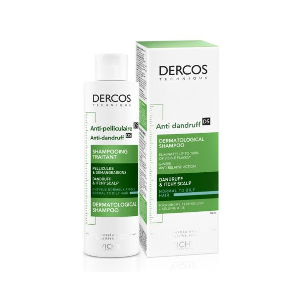 Vichy Dercos Anti-Pelliculaire Shampooing Traitant Cheveux Normaux A Gras 200Ml