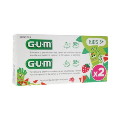 Gum Kids Dentifrice Fluoré 3 Ans Et + Lot De 2 Gum Kids Dentifrice Fluoré 3 Ans Et + Lot De 2