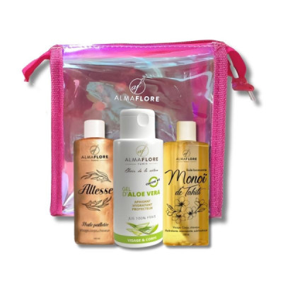 Almaflore Pack Gold (Huile Paill 100Ml+Gel Aloe+Huile Bronz) Almaflore Pack Gold (Huile Paill 100Ml+Gel Aloe+Huile Bronz)