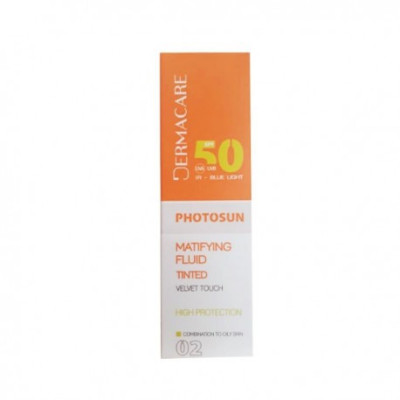 Dermacare Photosun 02 Fluide Matifiante Teinte Beige Naturel Spf 50+ Dermacare Photosun 02 Fluide Matifiante Teinte Beige Naturel Spf 50+
