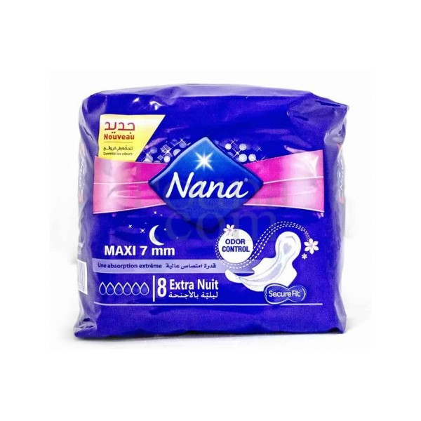 Nana Serviette Maxi Extra Nuit 8 Pièces