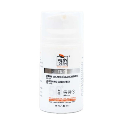 Very Derm - Crème solaire éclaircissante anti-âge SPF50+ - Invisible - 50ml Very Derm - Crème solaire éclaircissante anti-âge SPF50+ - Invisible - 50ml