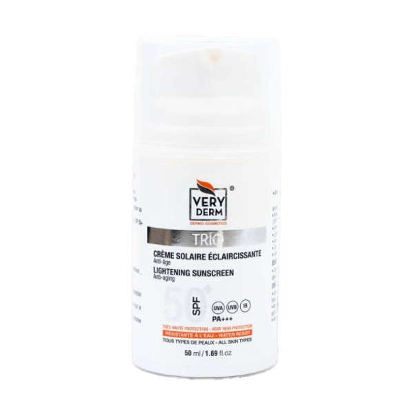 Very Derm - Crème solaire éclaircissante anti-âge SPF50+ - Invisible - 50ml